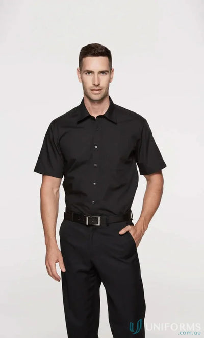 Aussie Pacific 1910S Kingswood SS Shirt in black front product image
