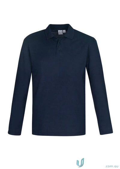 Navy blue p400ml long sleeve polo shirt from Krue LS Polo with twin needle sleeve