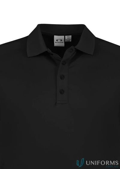 Ladies Action LS Polo in Black featuring p206ll certified recycled pet breathable sports knit