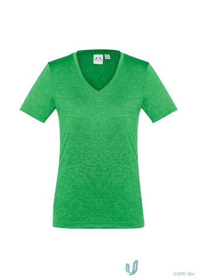 Ladies Aero Tee in green from Biz Collection Ladies, perfect for quality work uniforms