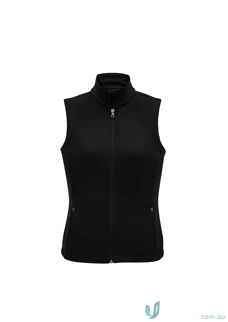 Womens Apex Vest with bonded textured fleece lining and black zippered design