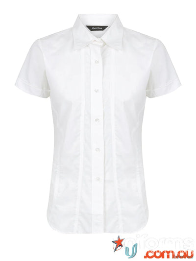White short-sleeved button-down shirt for ladies Aston SS Shirt, perfect for work uniforms