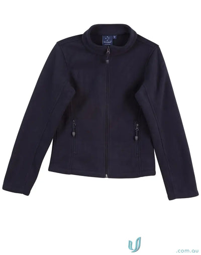 Navy blue bonded polar fleece jacket for women, style PF08 Frost Ladies, cozy fleece layer