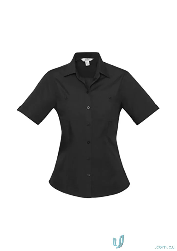 Womens Bondi short sleeve shirt in black from Biz Collection Ladies SS Shirt lineup