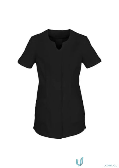 Black short-sleeved womens Eden Tunic with Teflon® stain release from Biz Collection Womens