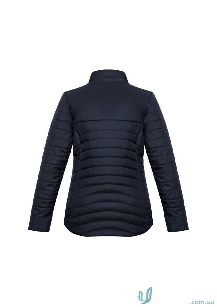 Navy blue quilted Ladies Expedition Jacket from Biz Collection Womens J750L Jacket line
