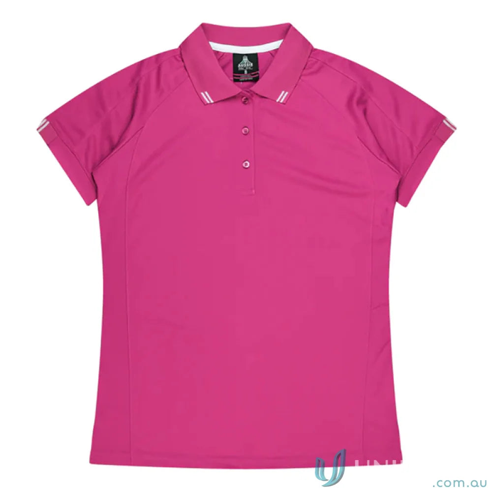 Pink polo shirt from Ladies Flinders Polo, perfect for workwear or uniforms