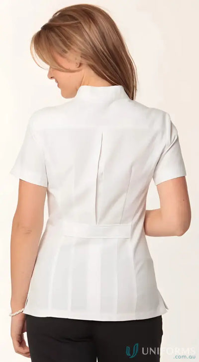 White medical tunic in m8636s womens mechanical stretch fabric for winning spirit ladies