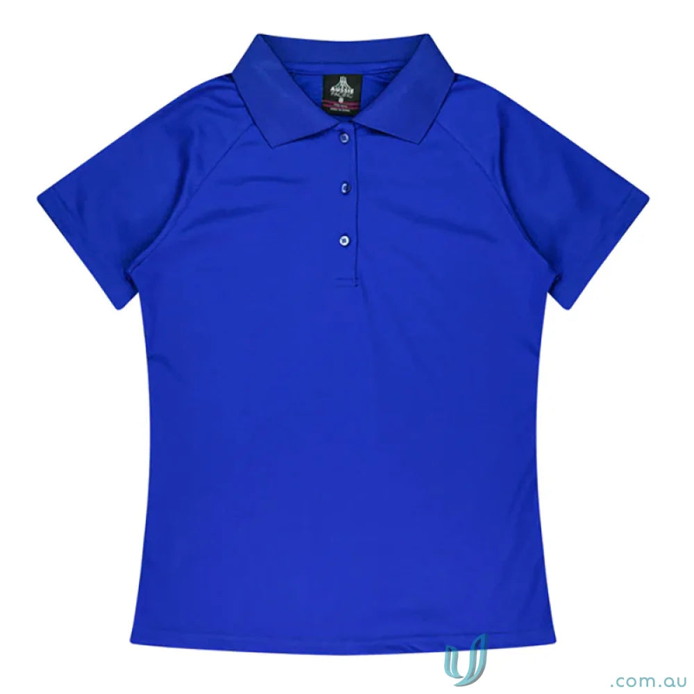 Blue short-sleeved polo shirt from Ladies Keira Polo for workwear or uniforms