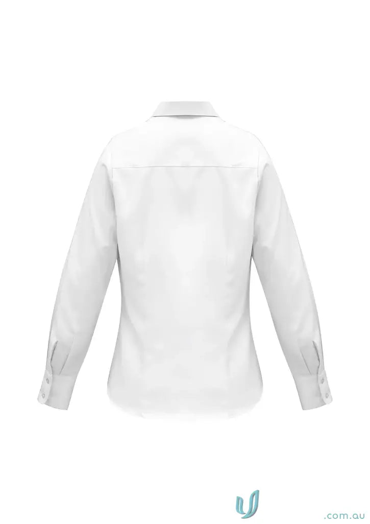 Womens luxe long sleeve premium cotton shirt with classic collar and cuffs