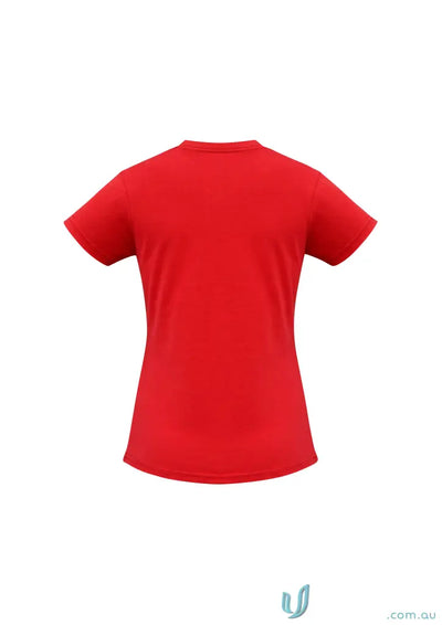 Plain red Ladies Newport Tee from t10022 Biz Collection, ice short sleeve tee for ladies ice short