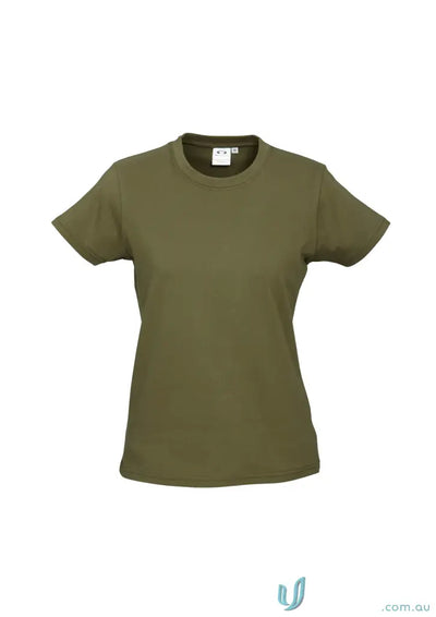 Ladies Newport Tee t10022 biz collection ice short sleeve tee in olive green