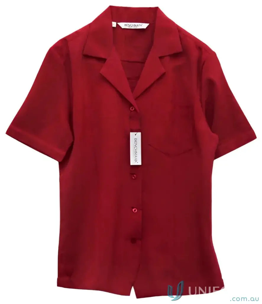 Winning Spirit Ladies overblouse in red, womens CoolDry short-sleeved shirt style