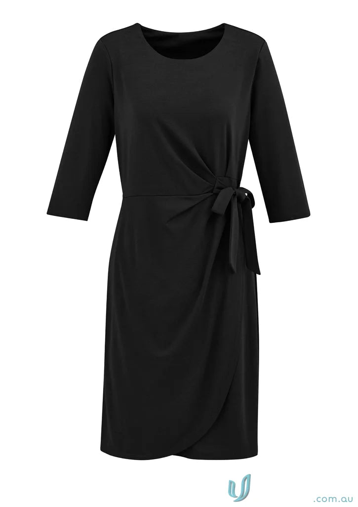Ladies Paris Dress black wrap dress with tie from Biz Collection Womens Paris Dress