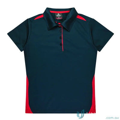 Ladies Paterson Polo in navy and red fabric perfect for uniforms or workwear