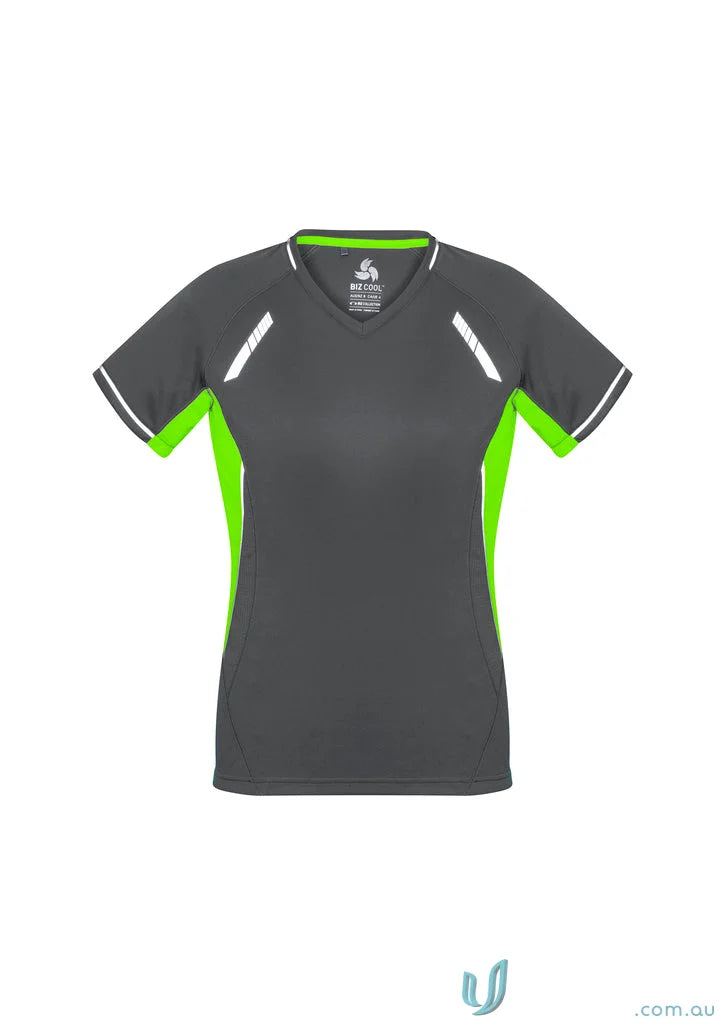 Gray and green Ladies Renegade Tee from Biz Collection Ladies, perfect ladies renegade short sleeve