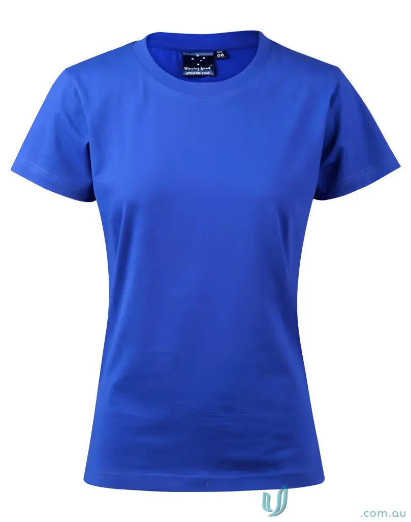 Blue short-sleeved T-shirt from Ladies Savvy Tee, perfect for winning spirit ladies