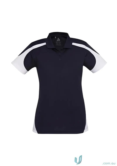 Ladies Talon Polo in navy and white Biz Cool perfect blend short-sleeved polo shirt