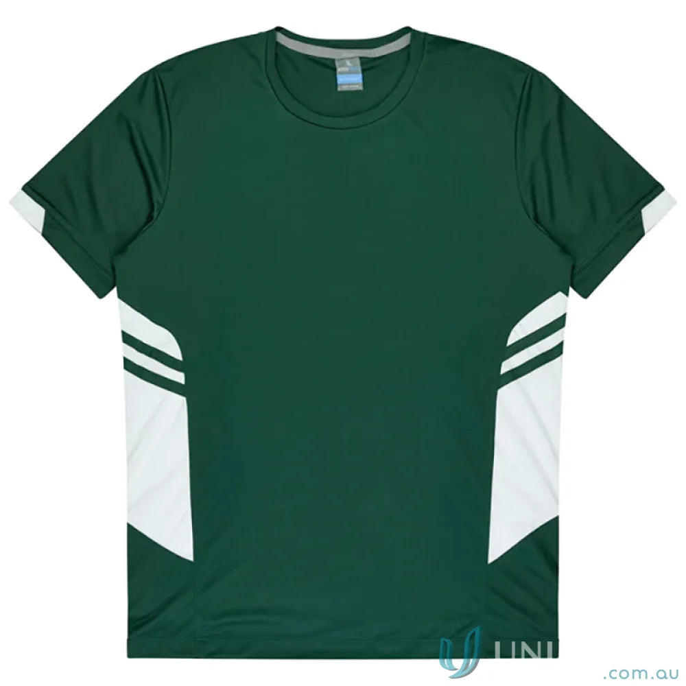 Ladies Tasman Tee green and white athletic t-shirt made of comfy fabric perfect for uniforms or workwear