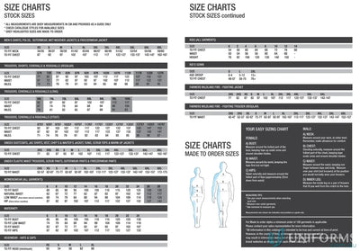 Guide to garment measurements for different body types in Lightweight Half Placket Drill Shirt