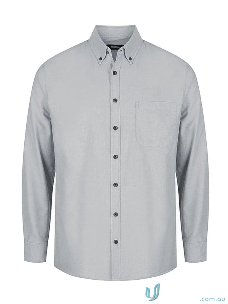 Gray men’s Reuben long sleeve shirt shown in Men’s Reuben Long Sleeve Shirt product image