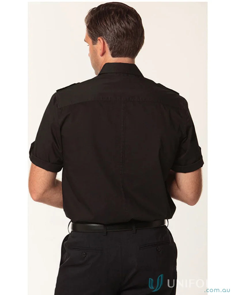 Black short-sleeved military shirt m7911 mens short benchmark SS military style