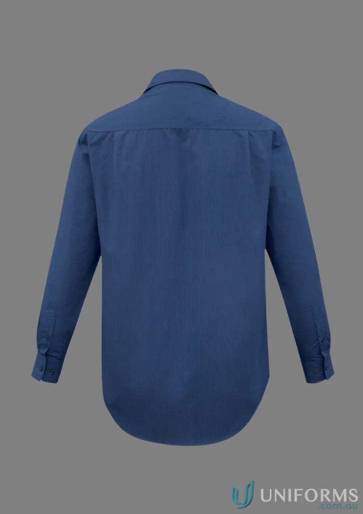 Blue mens micro check long sleeve shirt from Mirco Check LS Shirt collection