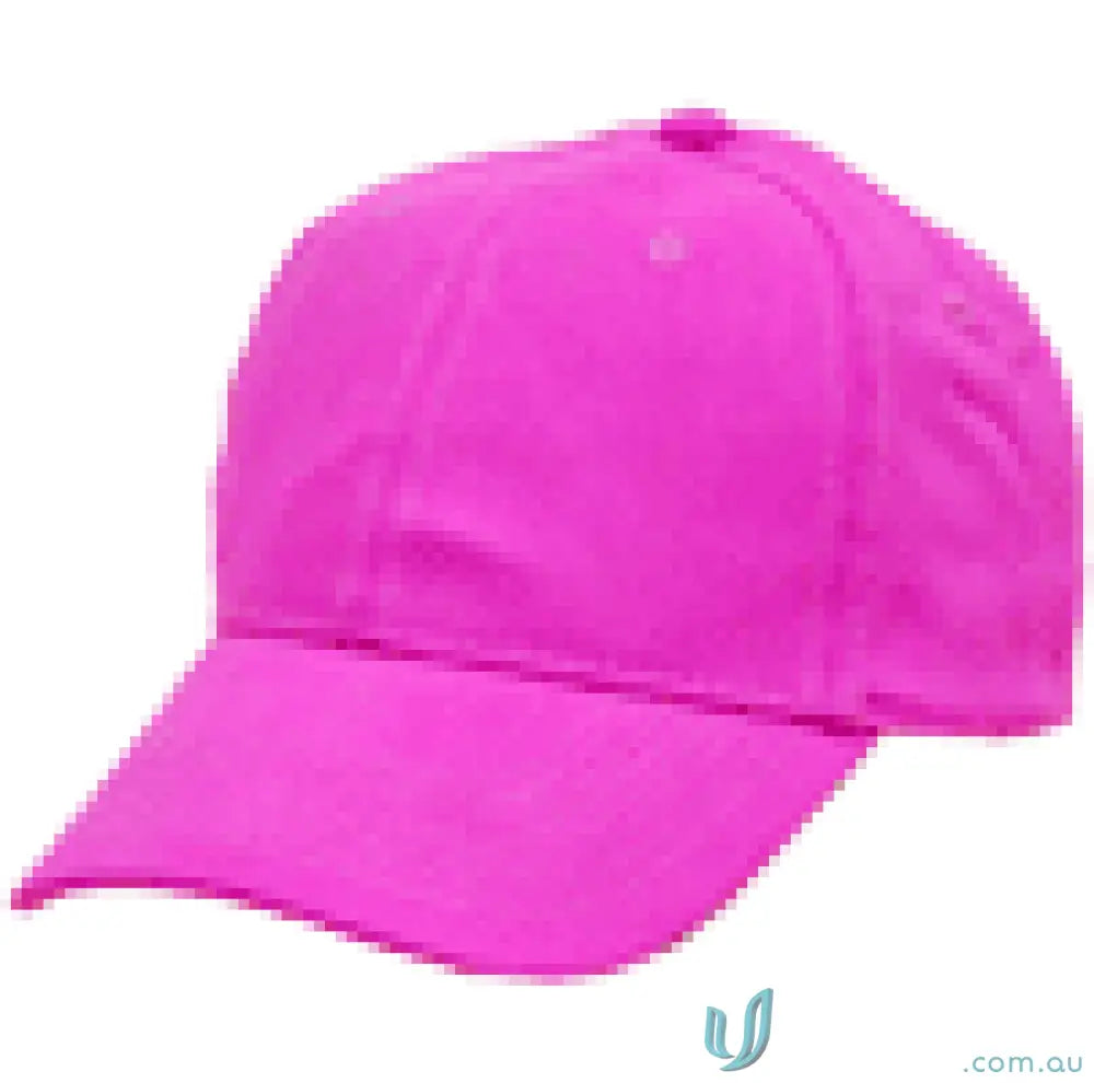Bright pink baseball cap made of heavy brushed cotton with price includes embroidery from MOQ250