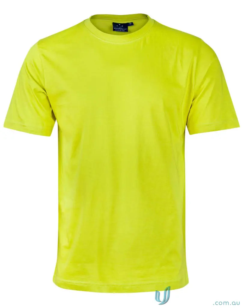 Bright yellow combed cotton MOQ50 Printed YOUTH Tee perfect for uniforms or workwear