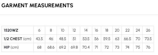 Nicholson Tailored Fit Premium Poplin 3Q Shirt size chart