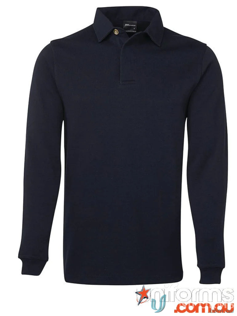 Navy blue long-sleeved polo shirt from Paddington Two Tone Rugby combines durability and style
