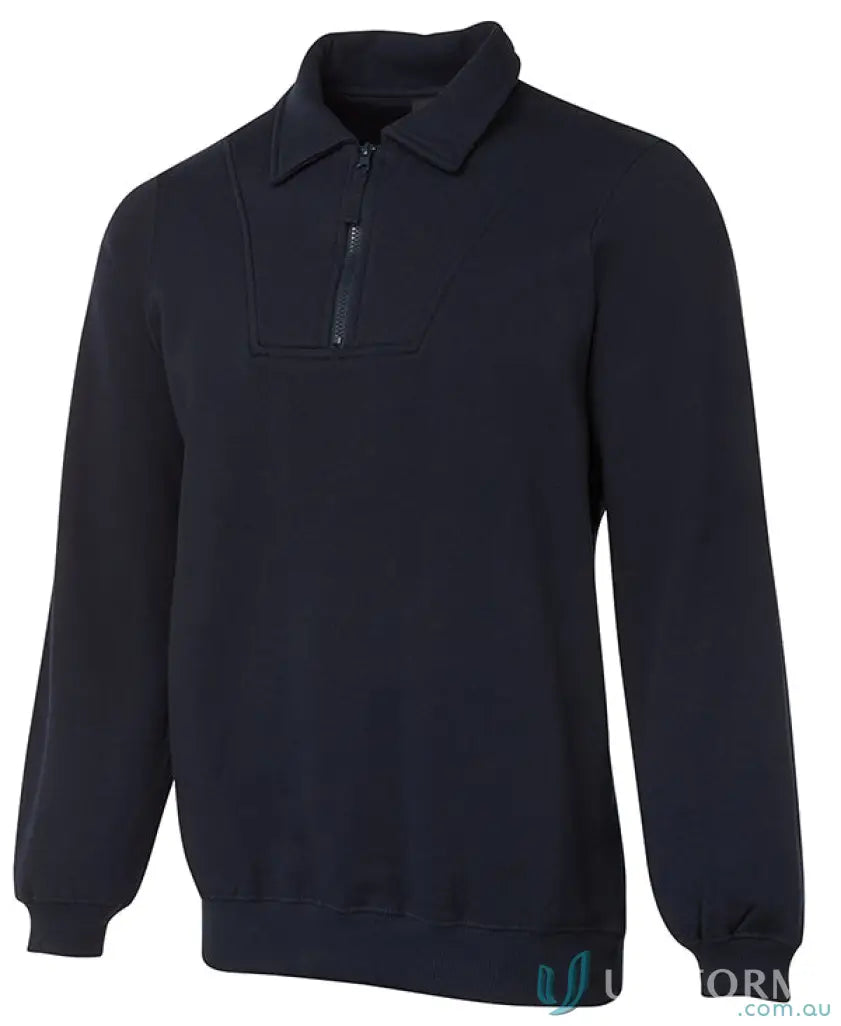 Navy blue JB’s Half Zip Fleecy Sweater perfect for cold days zip fleecy sweater style