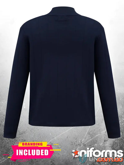 Navy long-sleeved collared shirt from Plumbers Choice EMB Half Zip Pullover, perfect workwear
