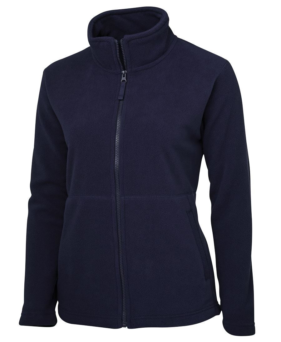Navy blue PolarTech ladies full zip jacket with high collar, jb’s ladies urban fit
