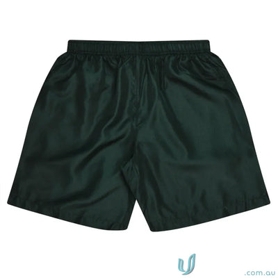 Dark green polyester pongee Pongee-shorts perfect for uniforms and workwear