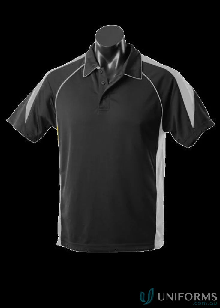 Black and gray fabric Premier Polo shirt perfect for uniforms and workwear