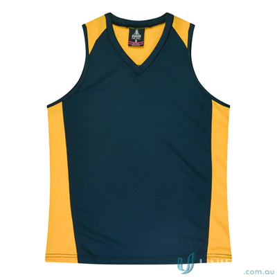 Premier Singlet sleeveless v-neck athletic shirt with comfortable fabric neck bind