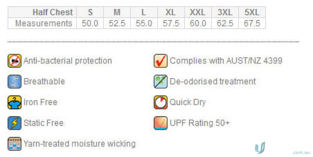 Premium Argent Polo size chart