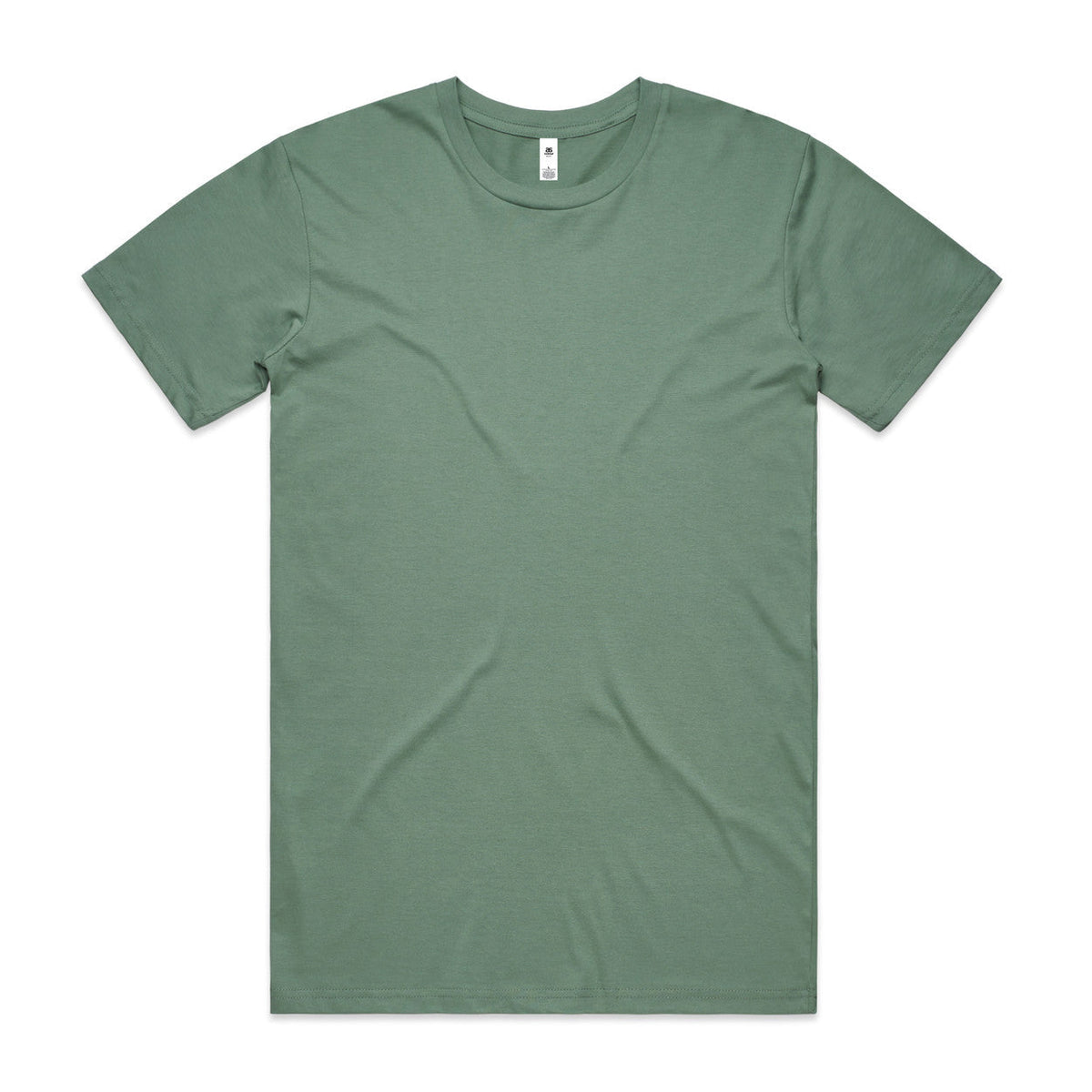 Olive green crew neck t-shirt with short sleeves and a relaxed fit.