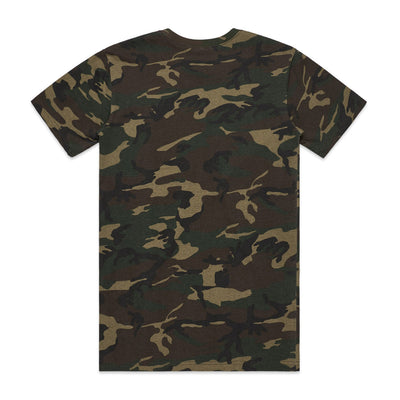Camouflage t-shirt with short sleeves and a crew neck, made of cotton.