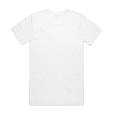 White plain t-shirt with short sleeves and a crew neck.