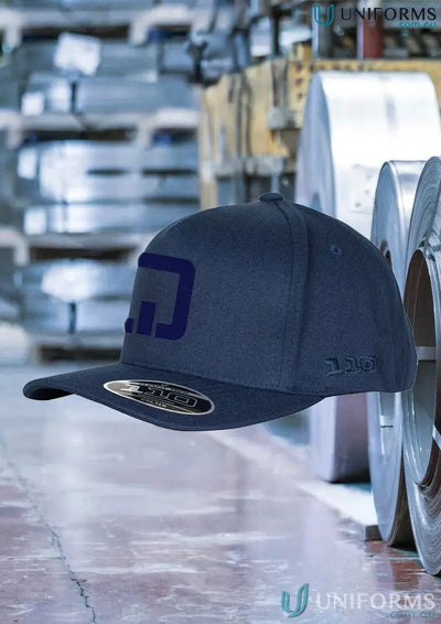 Dark blue QE 3D EMB A-Frame Cap with geometric logo for perfect fit all-day wear