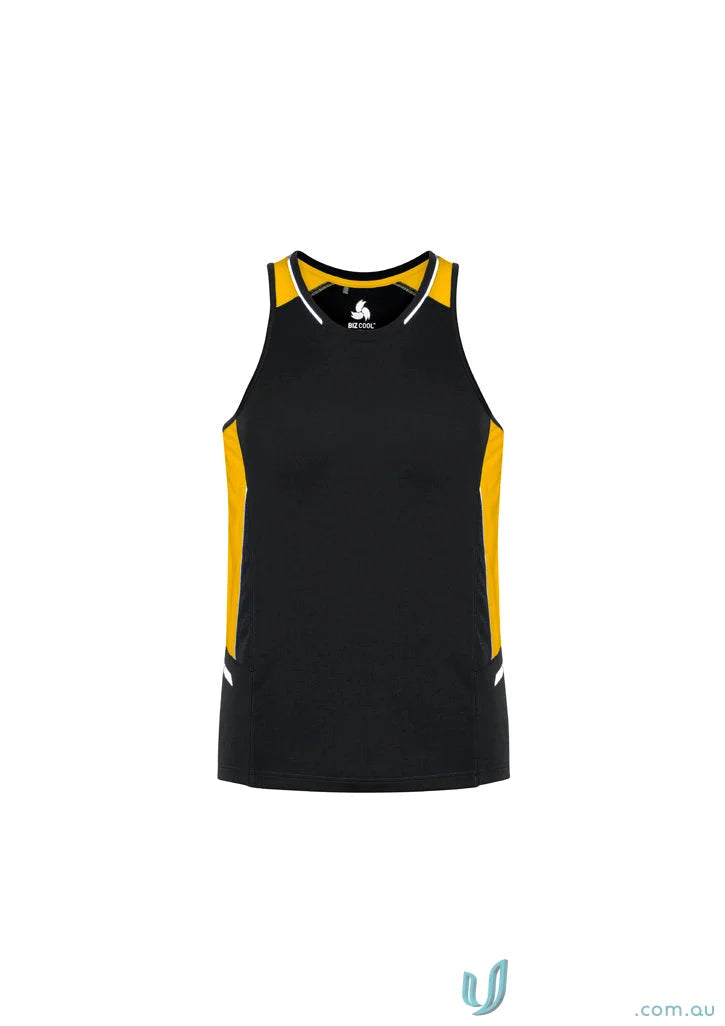 Black and gold athletic tank top from Renegade Singlet SG702M Biz Cool Micro