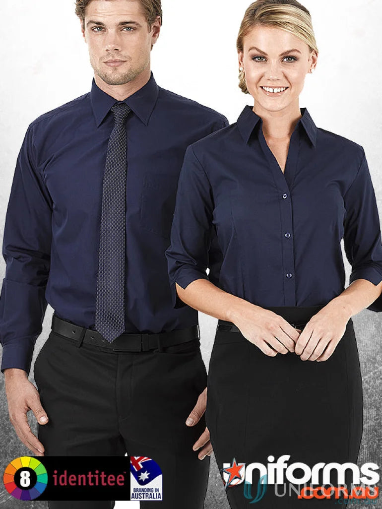 Matching navy blue mens Rodeo Long Sleeve shirt for stylish business outfits