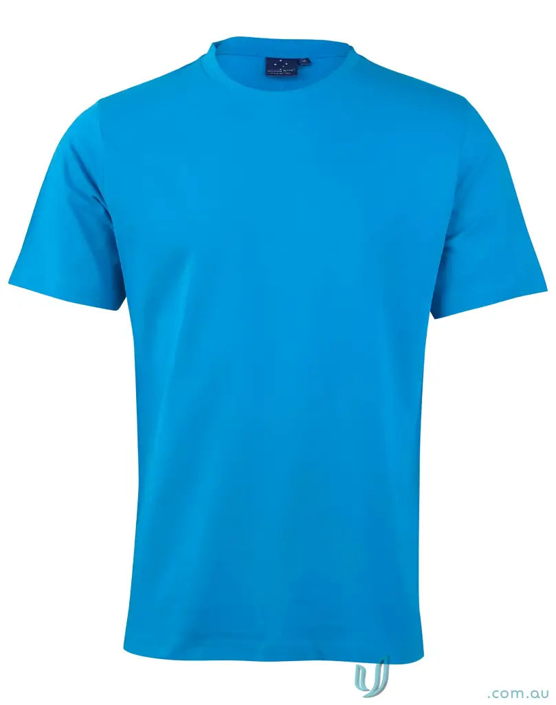 Blue short-sleeved Ts37 Savvy Tee with twin stitching, perfect for your winning spirit