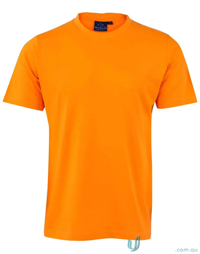 Orange short-sleeved Ts37 Savvy Tee with twin stitching for a winning spirit vibe