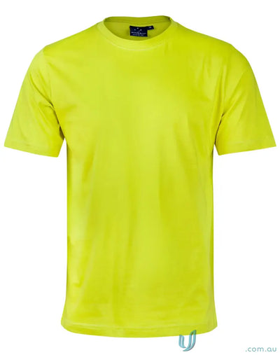 Bright yellow Savvy Tee with twin stitching, perfect for showing your winning spirit