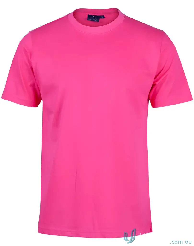 Bright pink TS37 Savvy Tee with twin stitching, perfect for showing your winning spirit