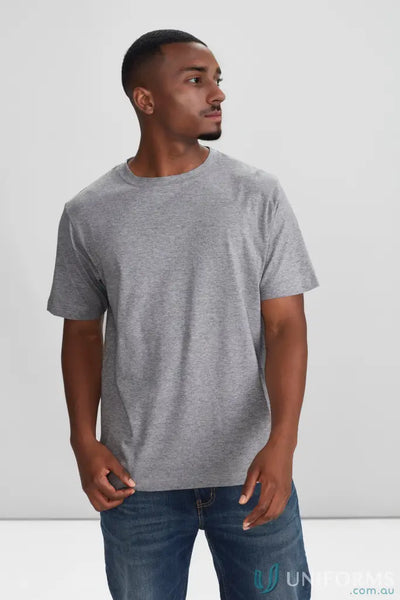 Man in Southport Tee ice short sleeve crewneck with twin needle sleeve from Biz Collection Mens Ice