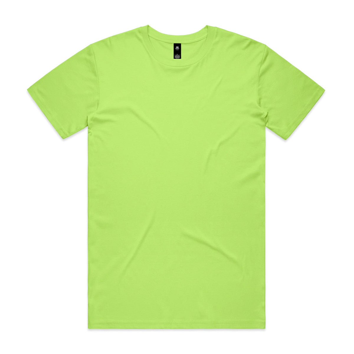 A vibrant lime green planett staple tee with short sleeves and smooth fabric perfect for workwear uniforms